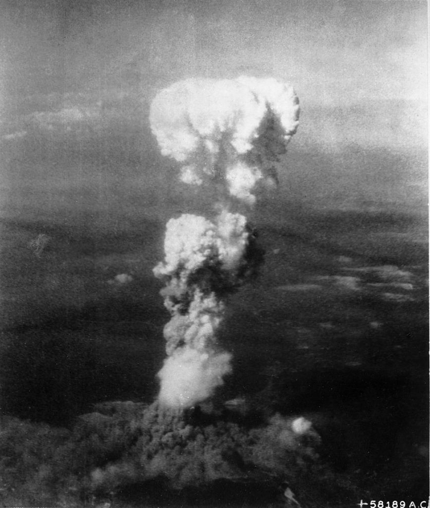Atomic bomb cloud over Hiroshima.